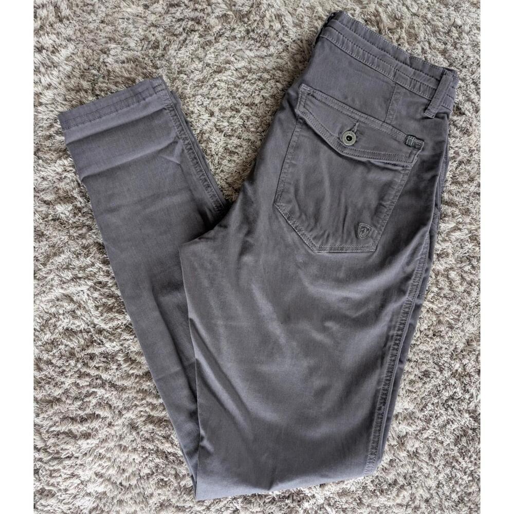 Kuhl Women's Gray Kultivar Pants Button Closure Flat Front Straight Leg Solid